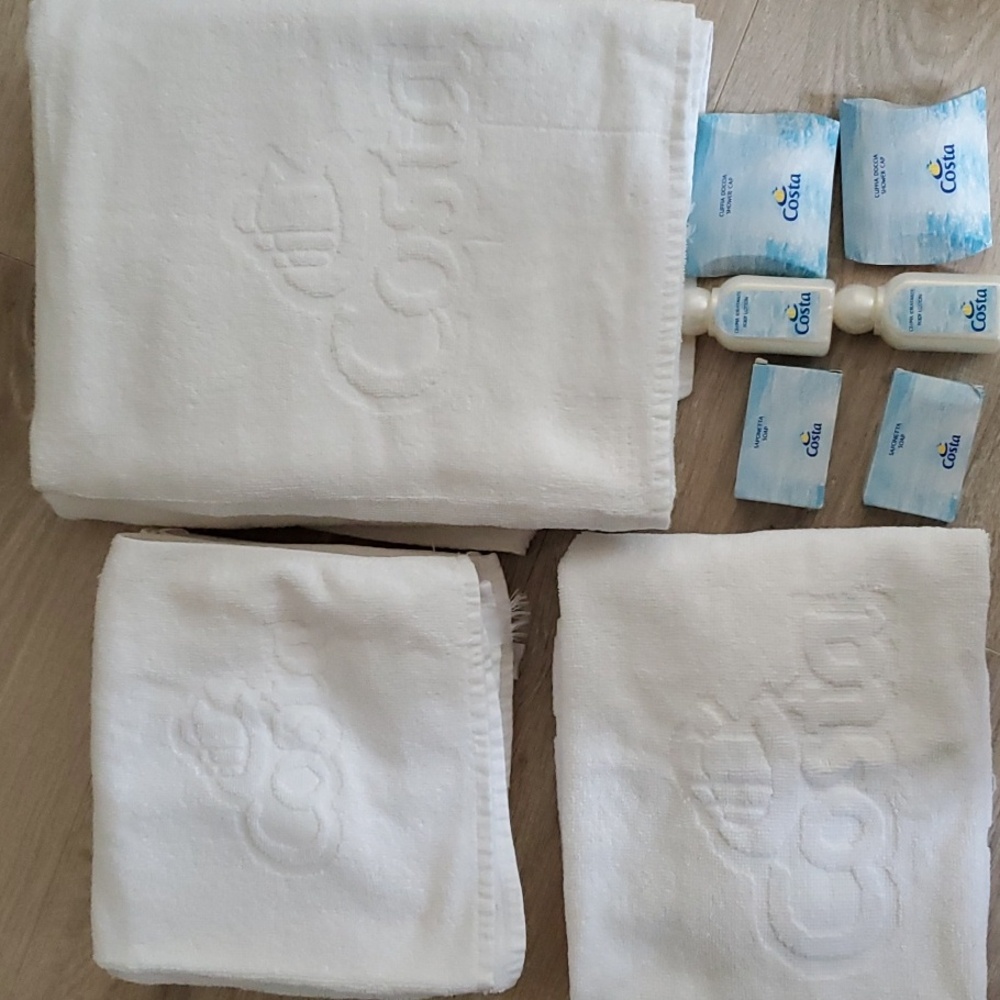 Costa Cruise Ship Bath Towels And Soap Items